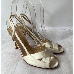 Kate Spade New York Ivory Bridal Wedding Slingback Sandals Peep Toe - Size 6.5